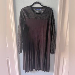 Apt 9 size XL black long sleeve dress with lace
